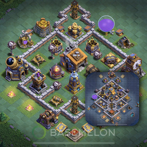 Builder Hall Level 9 Trophy/Defense Base Design, Max Levels, Layout #29