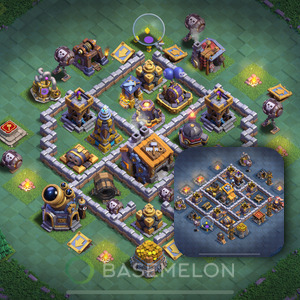 Builder Hall Level 9 Trophy/Defense Base Design 2025, Anti Everything, Layout #61