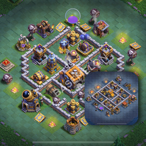 Builder Hall Level 9 Trophy/Defense Base Design 2026, Anti Everything, Layout #61