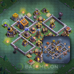 Builder Hall Level 9 Trophy/Defense Base Design 2025, Anti 3 Stars, Layout #73