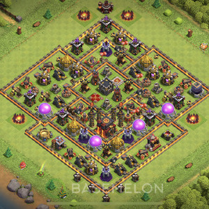 Town Hall Level 10 Trophy/Defense Base Design 2025, Anti Everything, Hybrid, Layout #1011