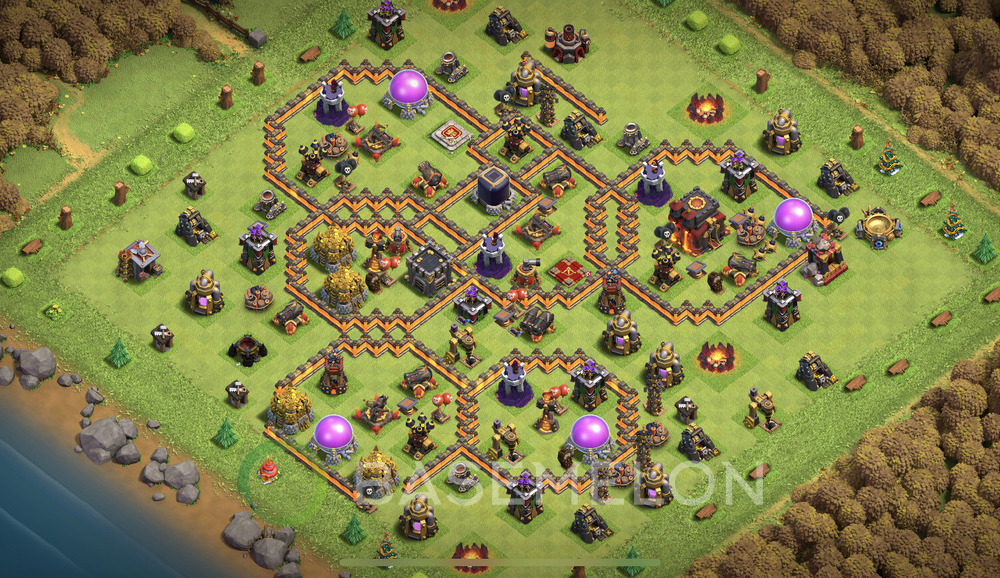 Town Hall Level 10 Farm Base Design 2024, Anti Everything, Hybrid, Layout #1043