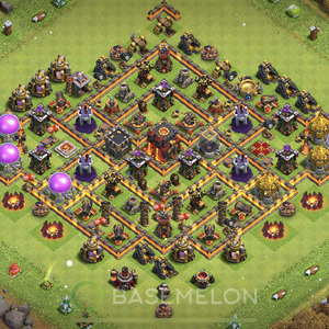 Town Hall Level 10 Trophy/Defense Base Design 2025, Anti 2 Stars, Layout #1056