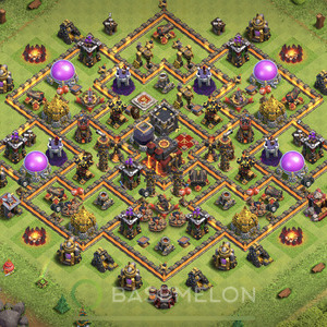 Town Hall Level 10 Farm Base Design 2025, Anti 3 Stars, Hybrid, Layout #1057