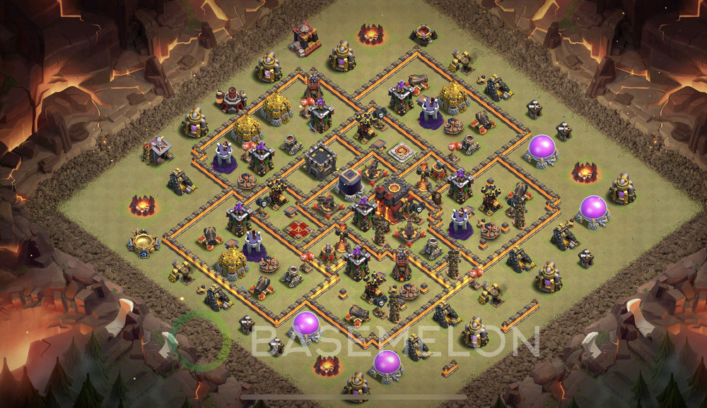 Town Hall Level 10 War Base Design 2024, Max Levels, Layout #1087