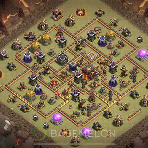 Town Hall Level 10 War Base Design 2025, Max Levels, Layout #1087