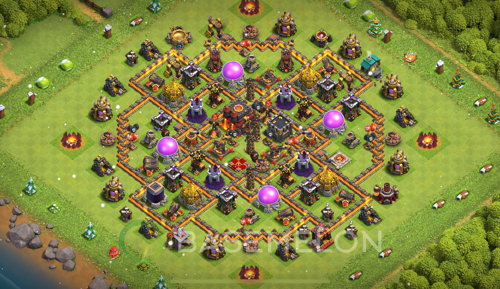 Town Hall Level 10 Trophy/Defense Base Design 2024, Anti 2 Stars, Hybrid, Layout #1102