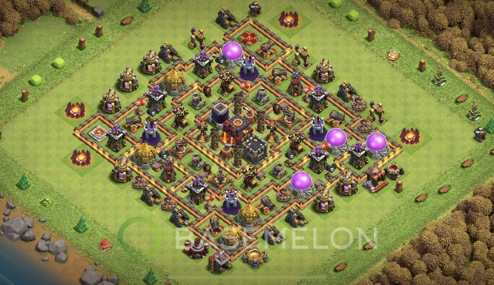 Town Hall Level 10 Trophy/Defense Base Design 2024, Max Levels, Anti 3 Stars, Layout #1114