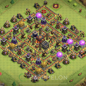 Town Hall Level 10 Trophy/Defense Base Design 2025, Max Levels, Anti 3 Stars, Layout #1114