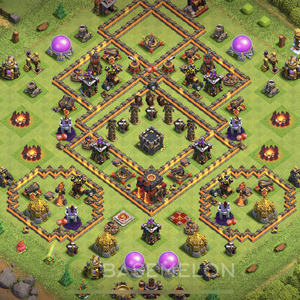 Town Hall Level 10 Trophy/Defense Base Design 2025, Max Levels, Anti Everything, Layout #1126