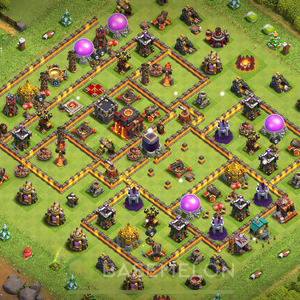 Town Hall Level 10 Trophy/Defense Base Design 2025, Hybrid, Layout #1130