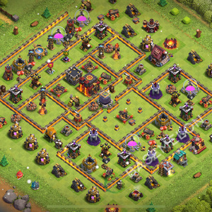 Town Hall Level 10 Trophy/Defense Base Design 2026, Hybrid, Layout #1130