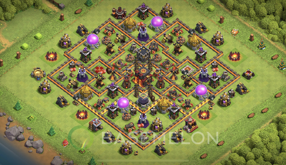 Town Hall Level 10 Trophy/Defense Base Design 2024, Anti Air, Anti 3 Stars, Layout #1144