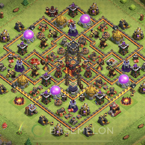 Town Hall Level 10 Trophy/Defense Base Design 2025, Anti Air, Anti 3 Stars, Layout #1144