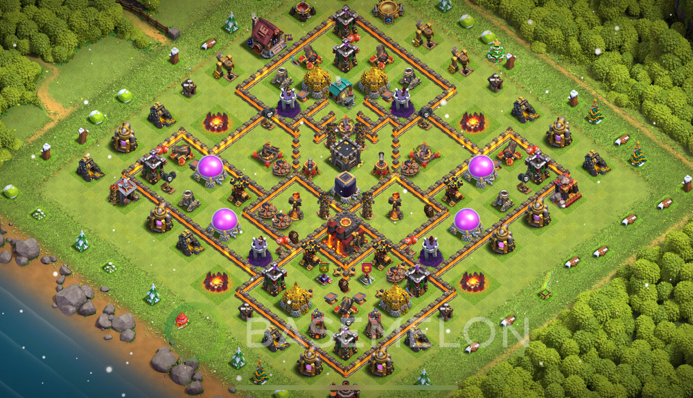 Town Hall Level 10 Trophy/Defense Base Design 2025, Legend League, Hybrid, Layout #115