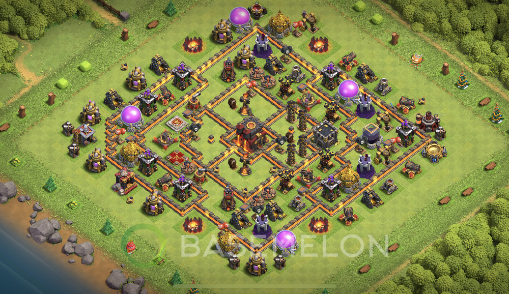 Town Hall Level 10 Trophy/Defense Base Design 2025, Anti Everything, Layout #1181