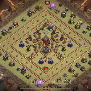 Town Hall Level 10 War Base Design 2025, Max Levels, Anti Air, Layout #1195