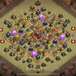 Town Hall Level 10 War Base Design 2025, Anti 2 Stars, Hybrid, Layout #1213
