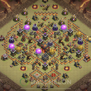 Town Hall Level 10 War Base Design 2025, Anti 2 Stars, Hybrid, Layout #1216