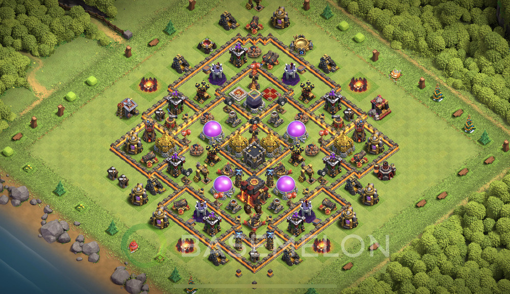 Town Hall Level 10 Farm Base Design 2025, Anti 3 Stars, Hybrid, Layout #1238