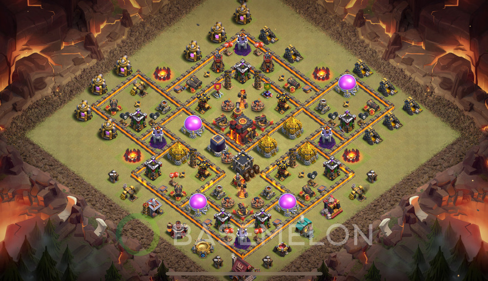 Town Hall Level 10 War Base Design 2025, Anti 2 Stars, Anti Everything, Layout #1244