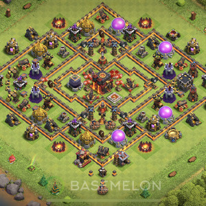 Town Hall Level 10 Trophy/Defense Base Design 2025, Anti Everything, Hybrid, Layout #1252