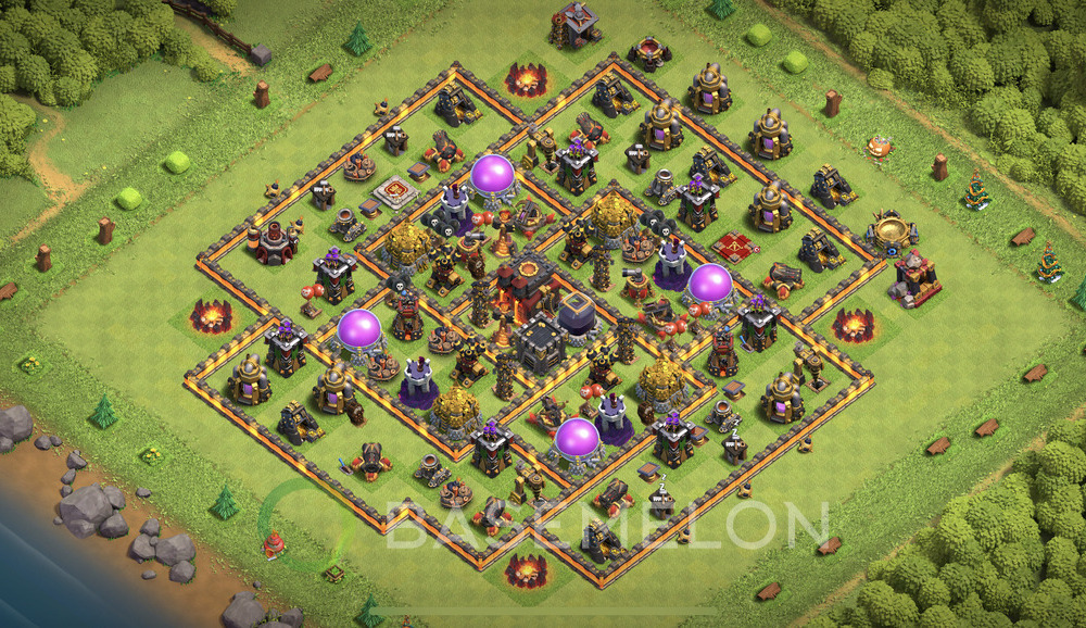 Town Hall Level 10 Farm Base Design 2025, Max Levels, Hybrid, Layout #1282