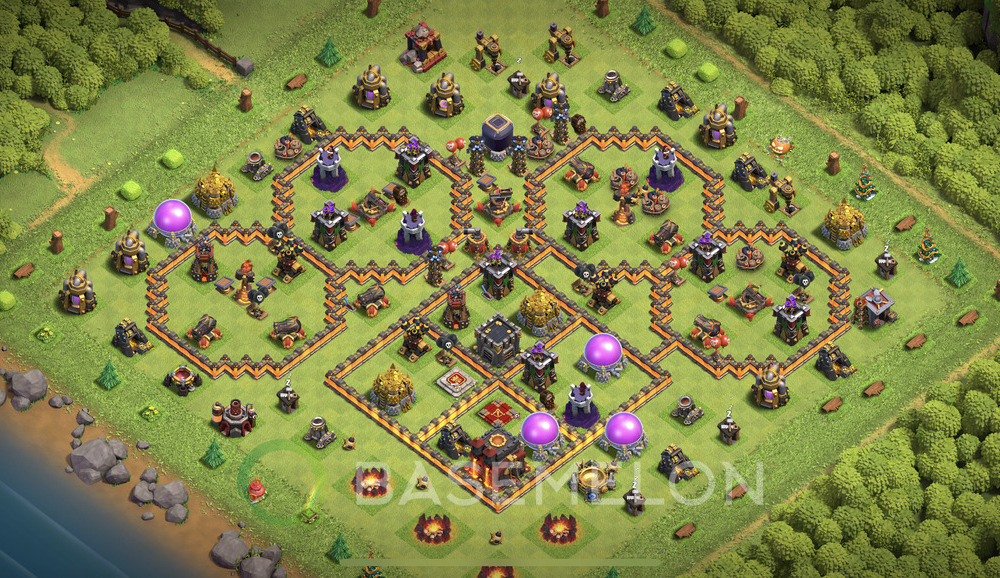 Town Hall Level 10 Trophy/Defense Base Design 2025, Layout #1290