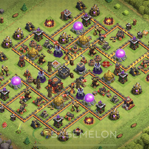 Town Hall Level 10 Trophy/Defense Base Design, Max Levels, Hybrid, Layout #130