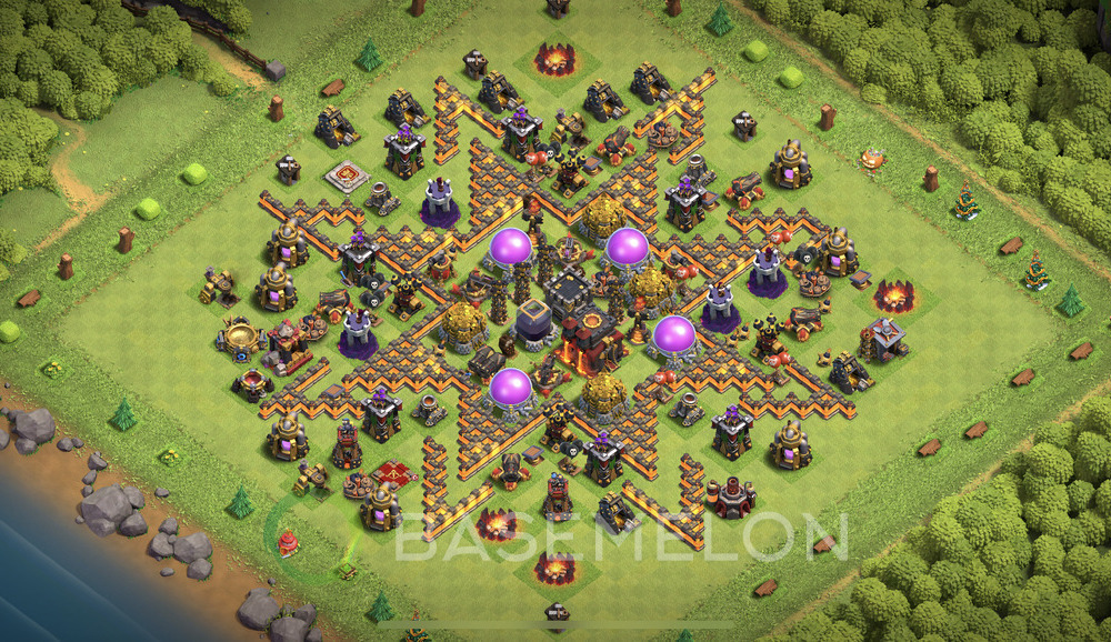 Town Hall Level 10 Farm Base Design 2025, Max Levels, Hybrid, Layout #1307