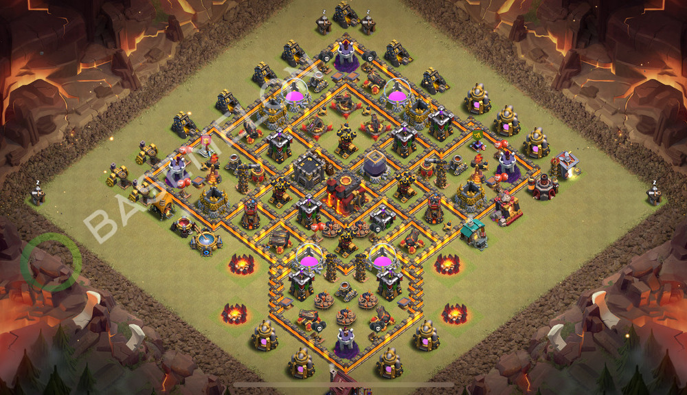 Town Hall Level 10 War Base Design 2026, Anti Air, Hybrid, Layout #1309