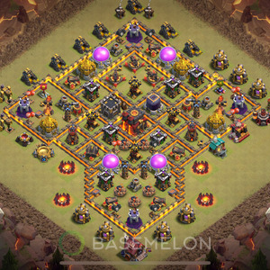 Town Hall Level 10 War Base Design 2025, Anti Air, Hybrid, Layout #1309