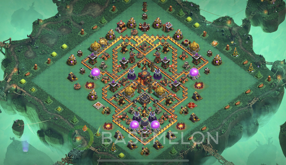 Town Hall Level 10 Trophy/Defense Base Design 2025, Max Levels, Anti Air, Layout #1334