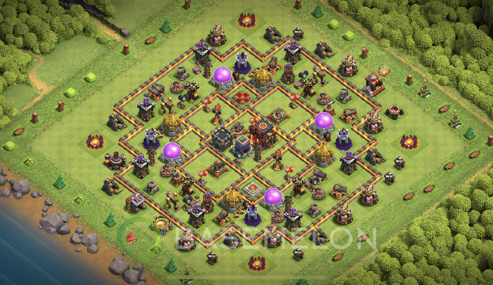 Town Hall Level 10 Trophy/Defense Base Design 2024, Unbeatable, Anti Everything, Layout #134