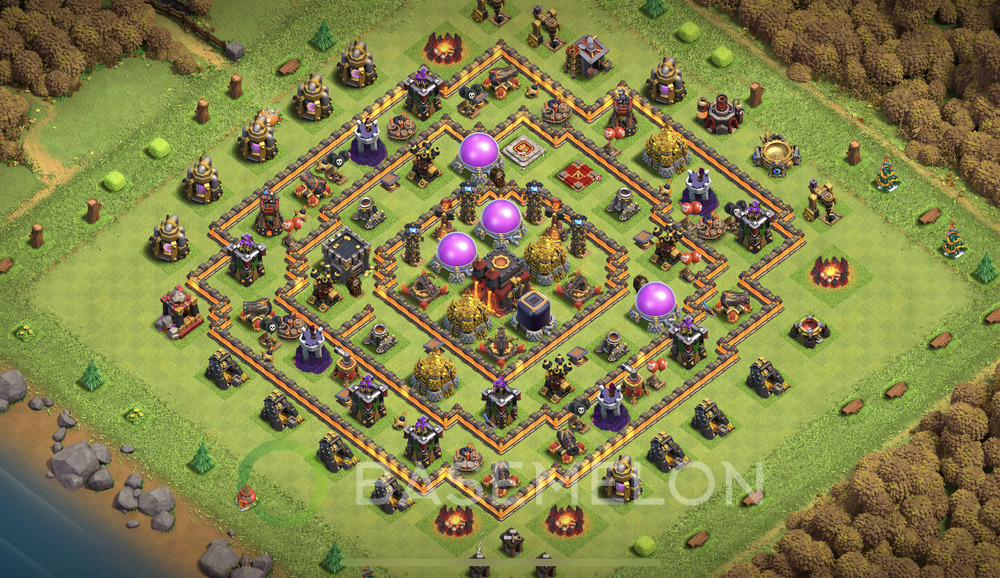 Town Hall Level 10 Trophy/Defense Base Design 2025, Anti 3 Stars, Anti Air, Layout #1385