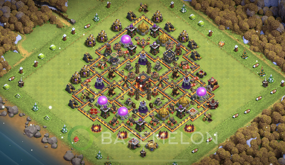 Town Hall Level 10 Farm Base Design 2025, Anti Everything, Hybrid, Layout #1387