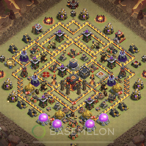 Town Hall Level 10 War Base Design 2025, Max Levels, Anti Everything, Layout #1423