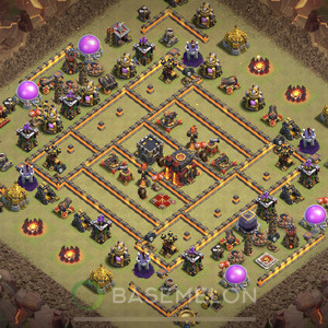 Town Hall Level 10 War Base Design 2025, Anti Everything, Layout #1427