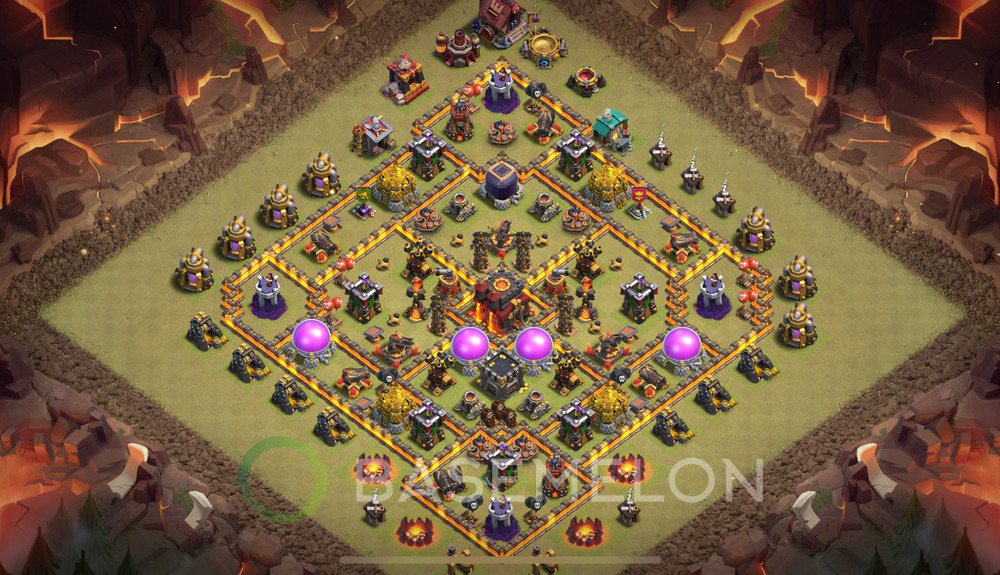 Town Hall Level 10 War Base Design 2025, Max Levels, Anti Everything, Layout #1439