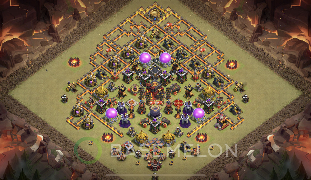 Town Hall Level 10 War Base Design 2025, Max Levels, Anti Everything, Layout #1462