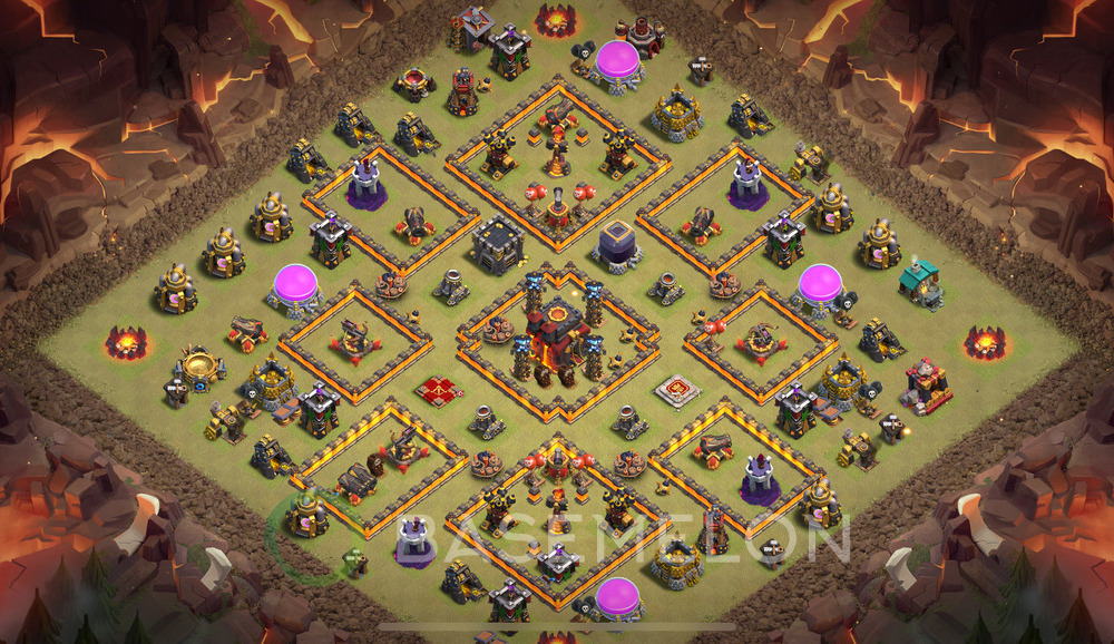 Town Hall Level 10 War Base Design 2025, Anti 2 Stars, Anti Everything, Layout #1467