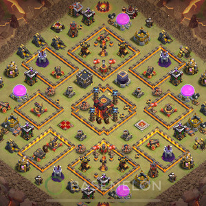 Town Hall Level 10 War Base Design 2025, Anti 2 Stars, Anti Everything, Layout #1467