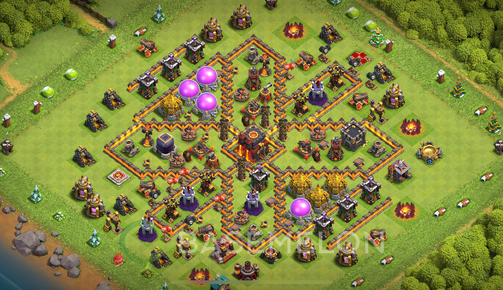 Town Hall Level 10 Farm Base Design 2025, Anti Everything, Hybrid, Layout #1493