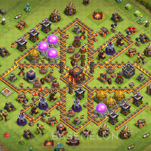 Town Hall Level 10 Farm Base Design 2025, Anti Everything, Hybrid, Layout #1493