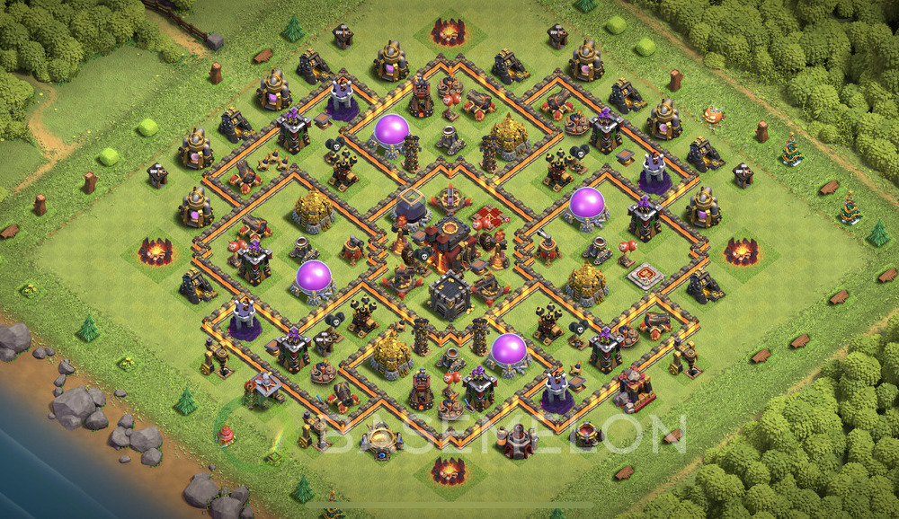 Town Hall Level 10 Farm Base Design 2025, Hybrid, Layout #1500