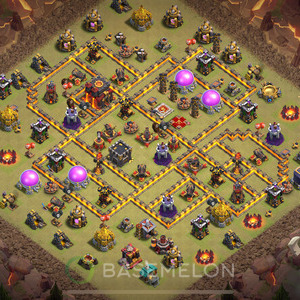 Town Hall Level 10 War Base Design 2025, Anti 3 Stars, Anti Air, Layout #1513
