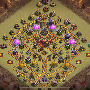 Town Hall Level 10 War Base Design 2025, Anti 2 Stars, Anti Everything, Layout #1524
