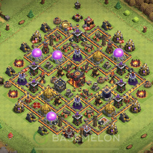Town Hall Level 10 Trophy/Defense Base Design 2025, Anti 3 Stars, Hybrid, Layout #1606