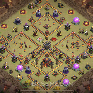 Rathaus Level 10 Krieg Base, Anti 3 Sterne, Anti Air, Layout #164