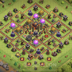 Town Hall Level 10 Farm Base Design 2025, Anti Everything, Hybrid, Layout #1672
